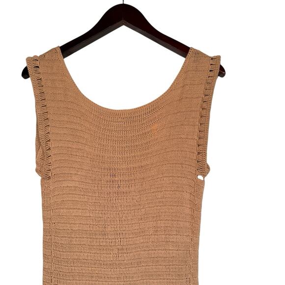 Theory Sz M Crochet Mini‎ Dress Ruffle Hem Beach Festival Boho Summer Vacation - Picture 3 of 10